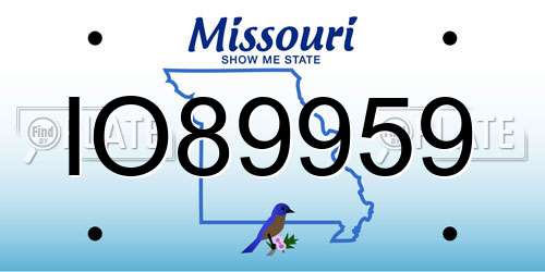 IO89959 Missouri License Plate