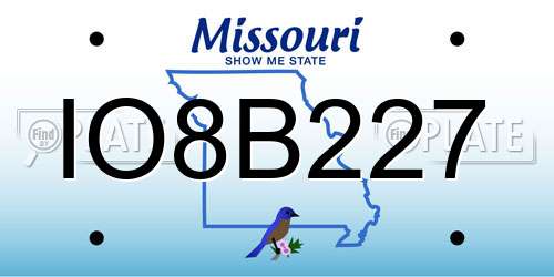 IO8B227 Missouri License Plate