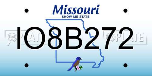 IO8B272 Missouri License Plate