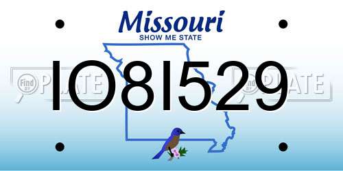 IO8I529 Missouri License Plate