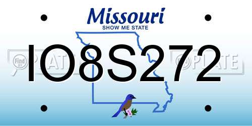 IO8S272 Missouri License Plate