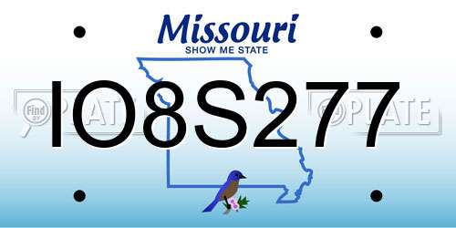 IO8S277 Missouri License Plate