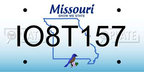IO8T157 Missouri License Plate