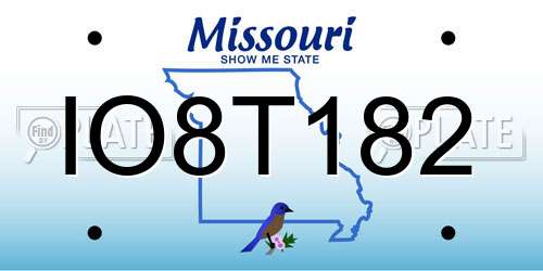 IO8T182 Missouri License Plate