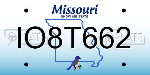 IO8T662 Missouri License Plate