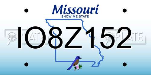 IO8Z152 Missouri License Plate