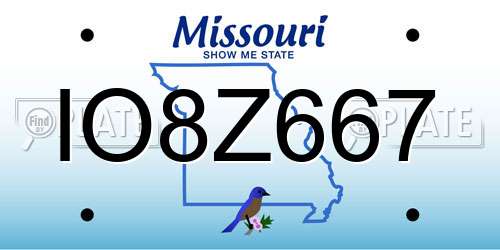 IO8Z667 Missouri License Plate