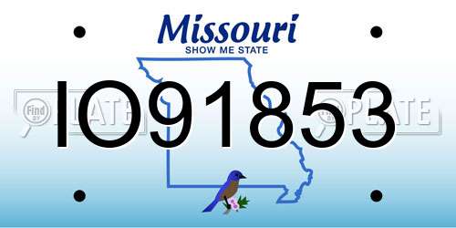 IO91853 Missouri License Plate