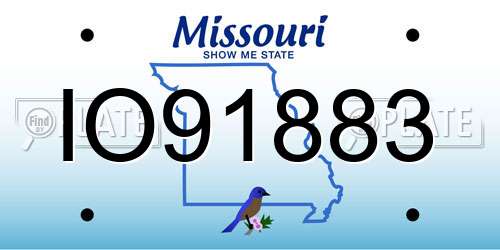 IO91883 Missouri License Plate