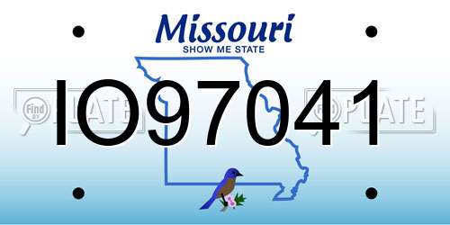 IO97041 Missouri License Plate