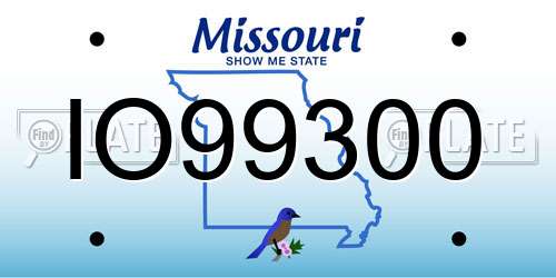 IO99300 Missouri License Plate