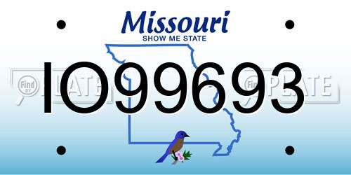IO99693 Missouri License Plate