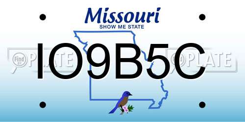IO9B5C Missouri License Plate