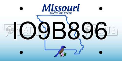 IO9B896 Missouri License Plate