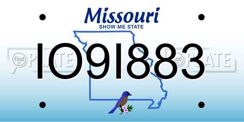 IO9I883 Missouri License Plate