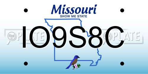 IO9S8C Missouri License Plate