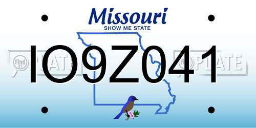 IO9Z041 Missouri License Plate