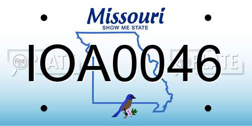 IOA0046 Missouri License Plate