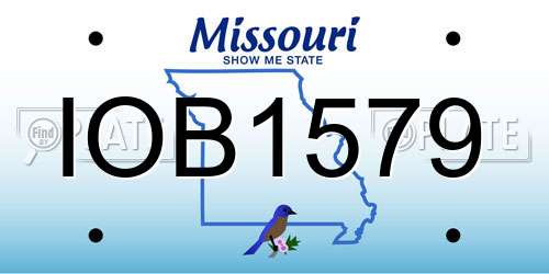 IOB1579 Missouri License Plate