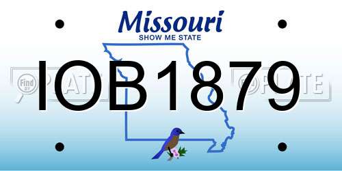 IOB1879 Missouri License Plate