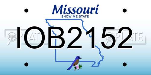 IOB2152 Missouri License Plate