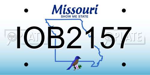 IOB2157 Missouri License Plate