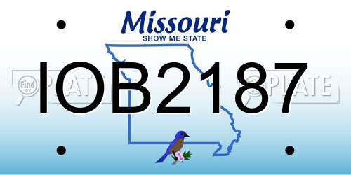 IOB2187 Missouri License Plate