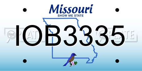 IOB3335 Missouri License Plate