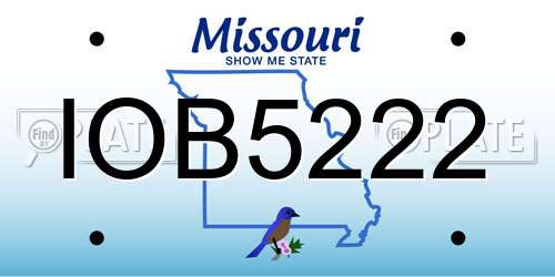 IOB5222 Missouri License Plate