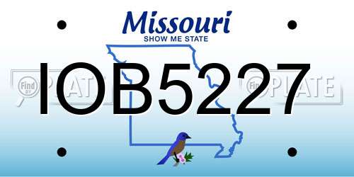 IOB5227 Missouri License Plate