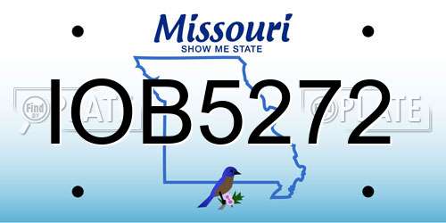 IOB5272 Missouri License Plate