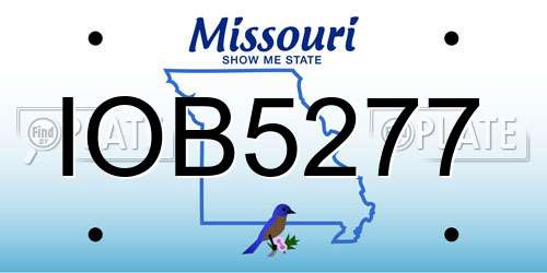 IOB5277 Missouri License Plate