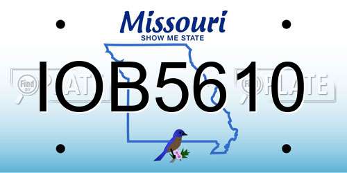IOB5610 Missouri License Plate