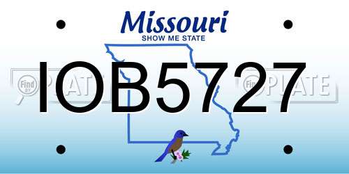 IOB5727 Missouri License Plate