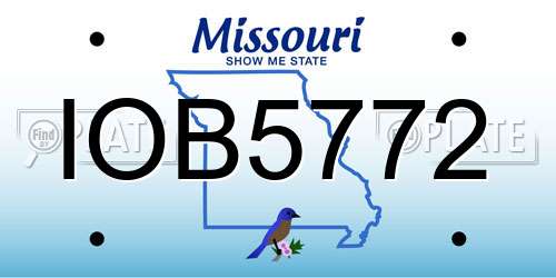 IOB5772 Missouri License Plate
