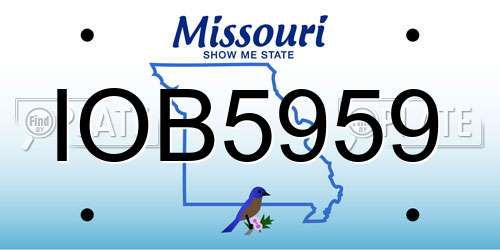 IOB5959 Missouri License Plate