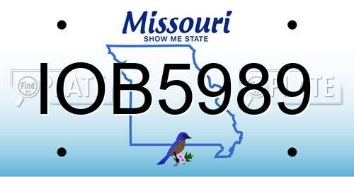 IOB5989 Missouri License Plate