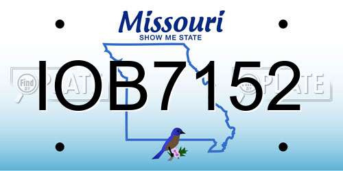 IOB7152 Missouri License Plate