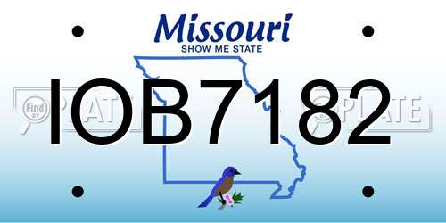 IOB7182 Missouri License Plate