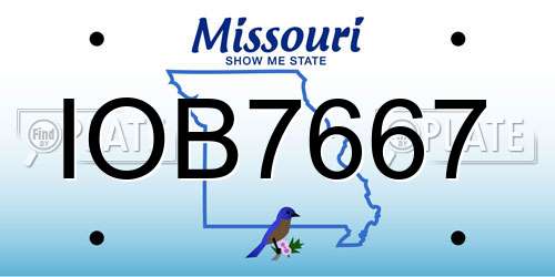 IOB7667 Missouri License Plate