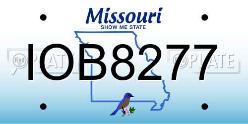 IOB8277 Missouri License Plate