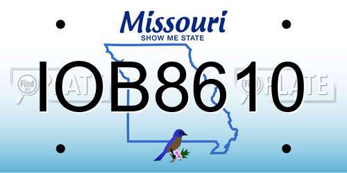 IOB8610 Missouri License Plate