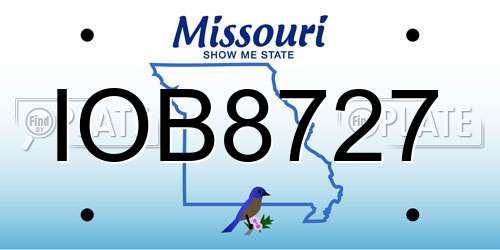 IOB8727 Missouri License Plate