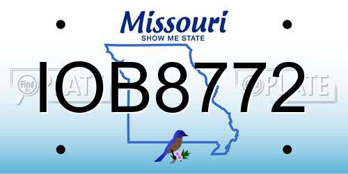 IOB8772 Missouri License Plate