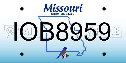 IOB8959 Missouri License Plate