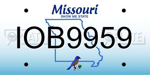 IOB9959 Missouri License Plate