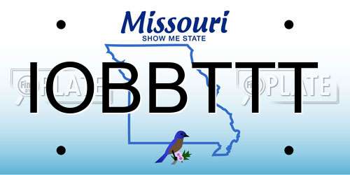 IOBBTTT Missouri License Plate
