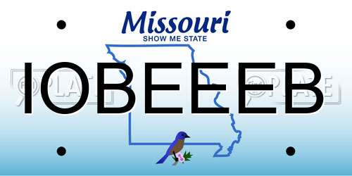 IOBEEEB Missouri License Plate