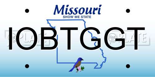 IOBTGGT Missouri License Plate
