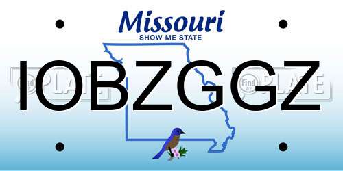 IOBZGGZ Missouri License Plate
